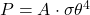 P = A\cdot\sigma\theta^4