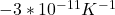 -3*10^{-11}K\cdotkm^{-1}