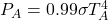 P_A = 0.99 \sigma T_A^4