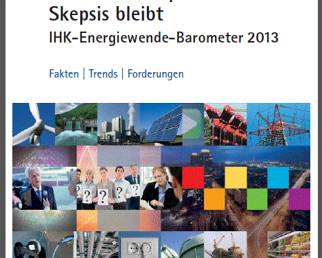 Energiewende wirkt: Lt. DIHK Umfrage sehen deutsche Unternehmen deutlich mehr Risiken als Chancen