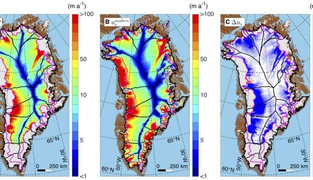 Studie: Grönländischer Eisschild bewegt sich inzwischen langsamer als während der letzten 9000 Jahre