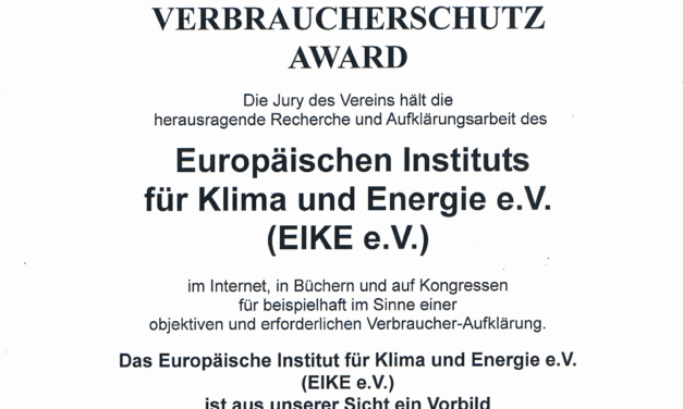 EIKE erhält Verbraucherschutz Award 2012
