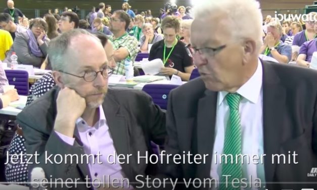 E-Auto Diskussion Ministerpräsident Kretschmann auf dem Bundesparteitag der Grünen am 24.6.2017 in Berlin