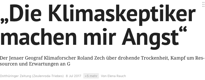 Viel heiße Luft aus Ost­thüringen im Sommer­loch: Die Halbwahr­heiten des Profes­sors Roland Zech
