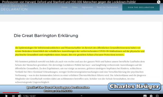 Schluß mit der Corona-Quarantäne: Die Great Barrington-Deklaration – Professoren aus Harvard, Oxford und Stanford und 200.000 Menschen