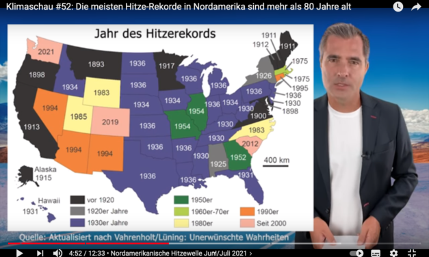 Die Klimaschau von Sebastian Lüning: Die meisten Hitze-Rekorde in Nordamerika sind mehr als 80 Jahre alt