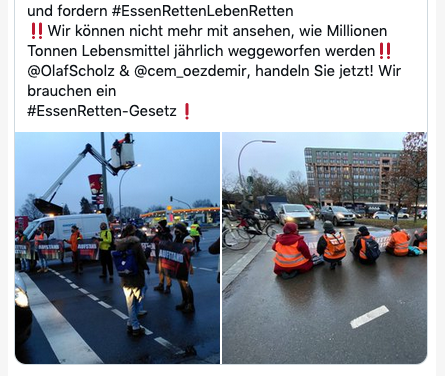 Berliner Klima-Hungerstreiker wollen jetzt Essen retten und blockieren dafür Autobahnen