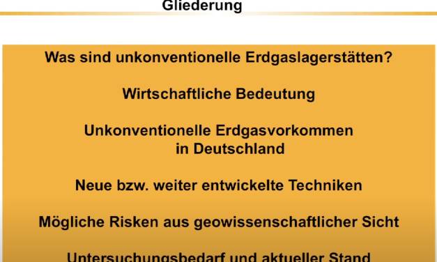Dr. Volker Wrede: Hydraulic Fracturing in Deutschland – Die Risiken aus geowissenschaftlicher Sicht