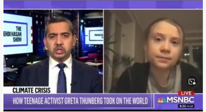 Sagte Greta gerade, es gäbe keine Klimakrise? MSNBC-Video….