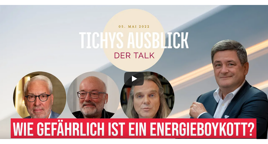 Tichys Ausblick Talk: Kein Gas, keine Wirtschaft – Wie gefährlich ist ein Energieboykott? Mit Fritz Vahrenholt und Holger Douglas
