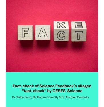 <em>Science Feedback</em> (eine „<em>fact-checker organization</em>“ hat Falsch-Informationen über CERES-Science verbreitet