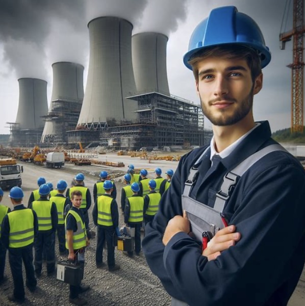 Sozioökonomie einer Kernkraft-Werk-Baustelle