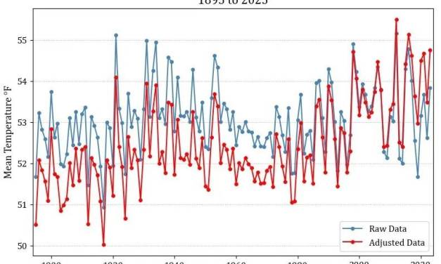 US-Temperaturen: Rohdaten vs. Adjustierte Daten