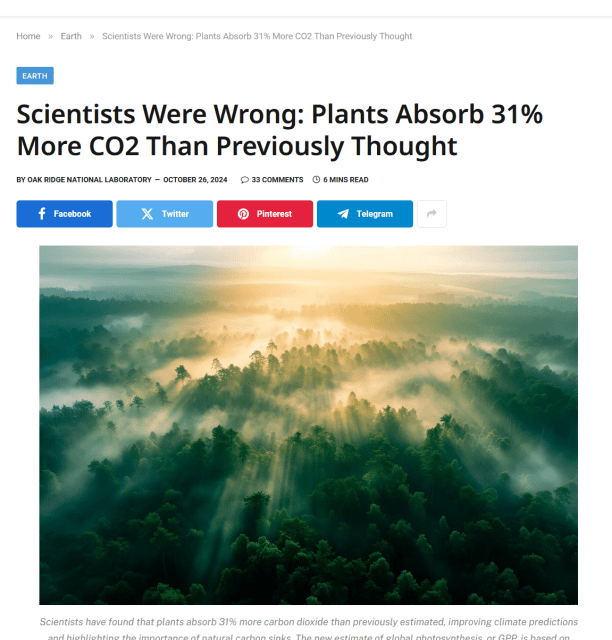 Ups, die Wissenschaft war „<em>settled</em>“ – bis sie es nicht war: Pflanzen absorbieren 31% mehr CO₂ als gedacht!