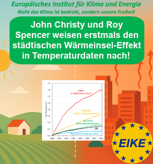 Städtische Wärmeinseleffekte in den Daten zur Sommeroberflächentemperatur in den USA, 1895–2023