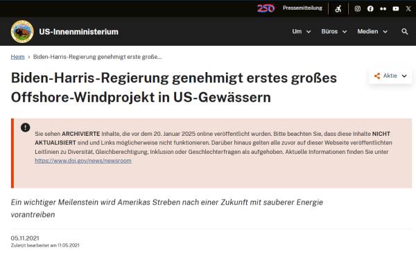 Offshore-Windenergie in den USA: Politik gibt und nimmt