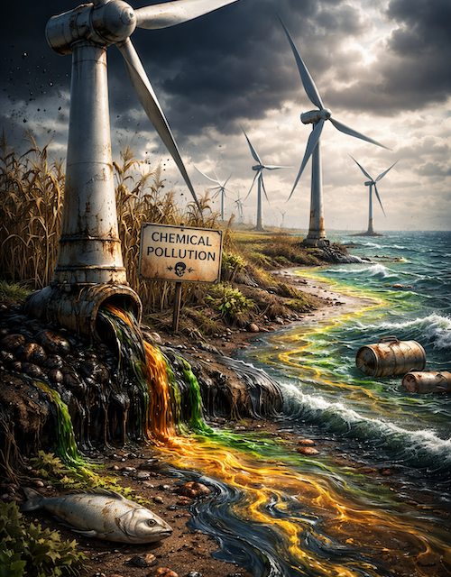 Industrie-Chemikalien auf dem Acker und im Meer: Windkraft verseucht die Umwelt