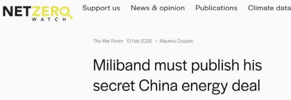 Miliband muss sein geheimes Energieabkommen mit China veröffentlichen!