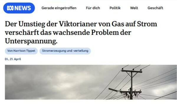 Ein marodes Stromnetz! Im Eifer, Victoria mit Strom zu versorgen, sinkt die Spannung zu stark für Ladestationen für Elektrofahrzeuge, Mikrowellen und Kochfelder.