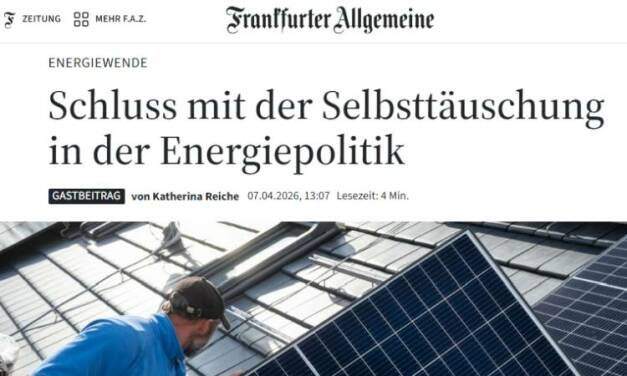 Risse im Klimakonsens? Deutschlands Energieministerin gibt zu, dass erneuerbare Energien das Land ruinieren.