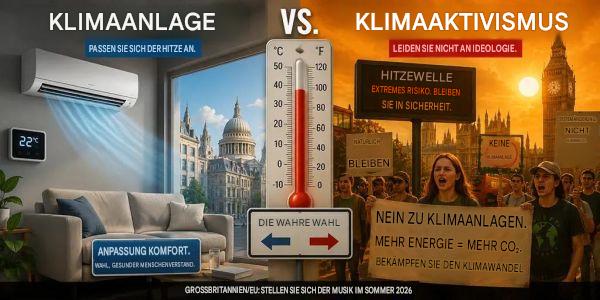Klimaanlagen vs. Klima-Aktivismus: Gegenwind für UK/EU