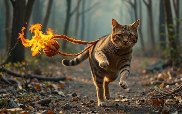 Jemand zündet die Feuer an