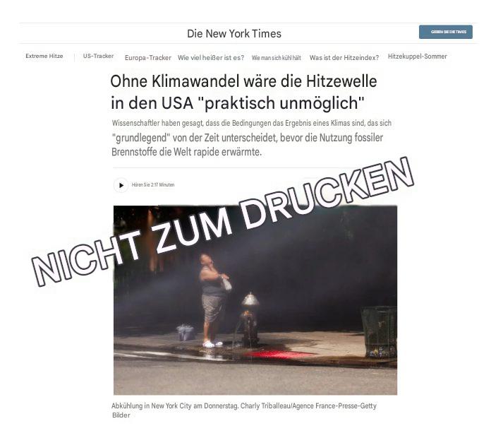 Nein, <em>New York Times</em>, der Klimawandel ist nicht die Ursache für die derzeitigen Hitzewellen