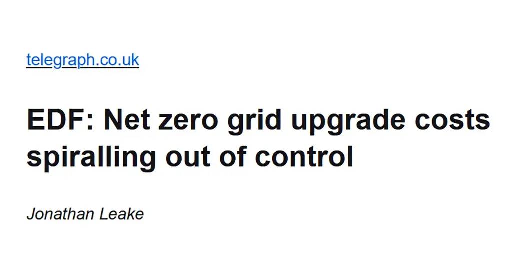 Die Kosten für den Ausbau des Stromnetzes auf Netto-Null-Energie steigen rasant an.