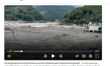 Nepal fordert 5 Milliarden US-Dollar Klimahilfe von den Vereinten Nationen für einen Felssturz im Himalaya.