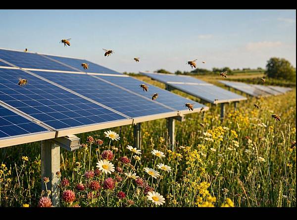 Solarparks scheinen den Bestäuber – Insekten zu schaden.